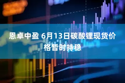 恩卓中盈 6月13日碳酸锂现货价格暂时持稳